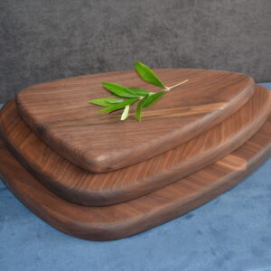 A walnut chopping board set for handmade wooden gifts by The Wooden Gem.