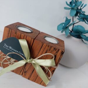 Spalted wooden tealights and unique wooden gifts by The Wooden Gem.