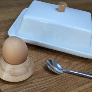 Beech egg holder handmade by The Wooden Gem.